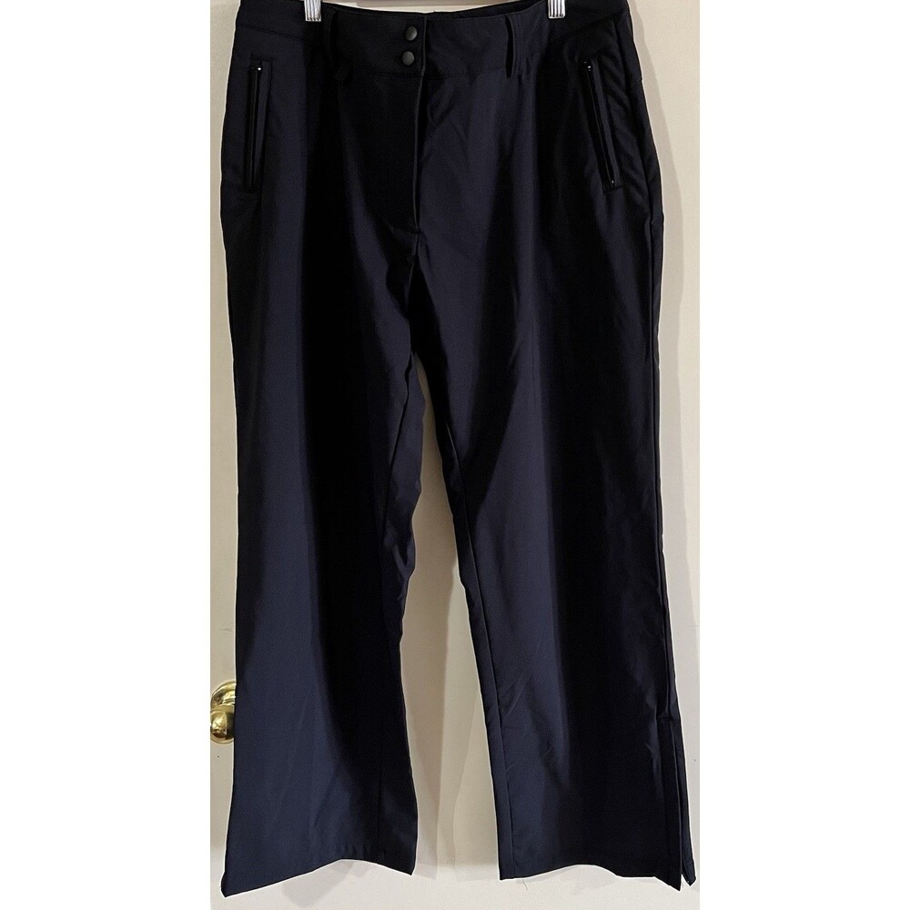 Sahalie Tech Pants Black Utility Hiking Travel Pockets 14P Soft Brushed Lining